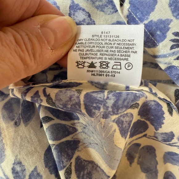 TORY BURCH TOP FLORAL EMBROIDERED TIE TASSEL PEASANT COTTON BOHEMIAN ARTSY 6 - Picture 11 of 12